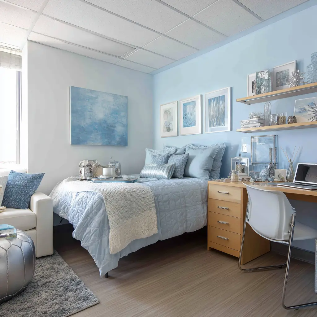 Light Blue and Silver Accents