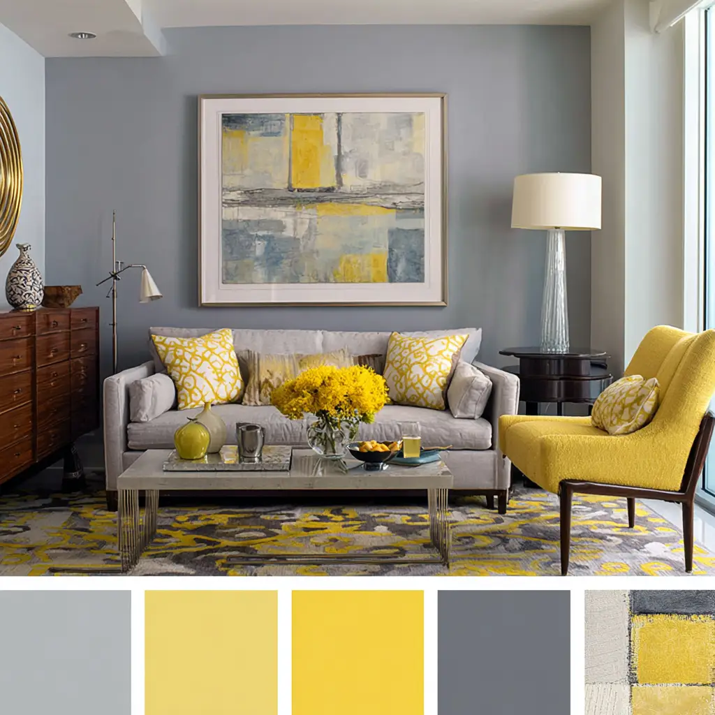 Light Grey and Pale Yellow