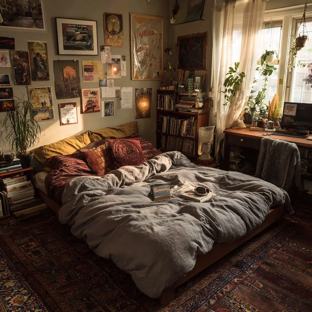 Messy but Cozy Bed Setup