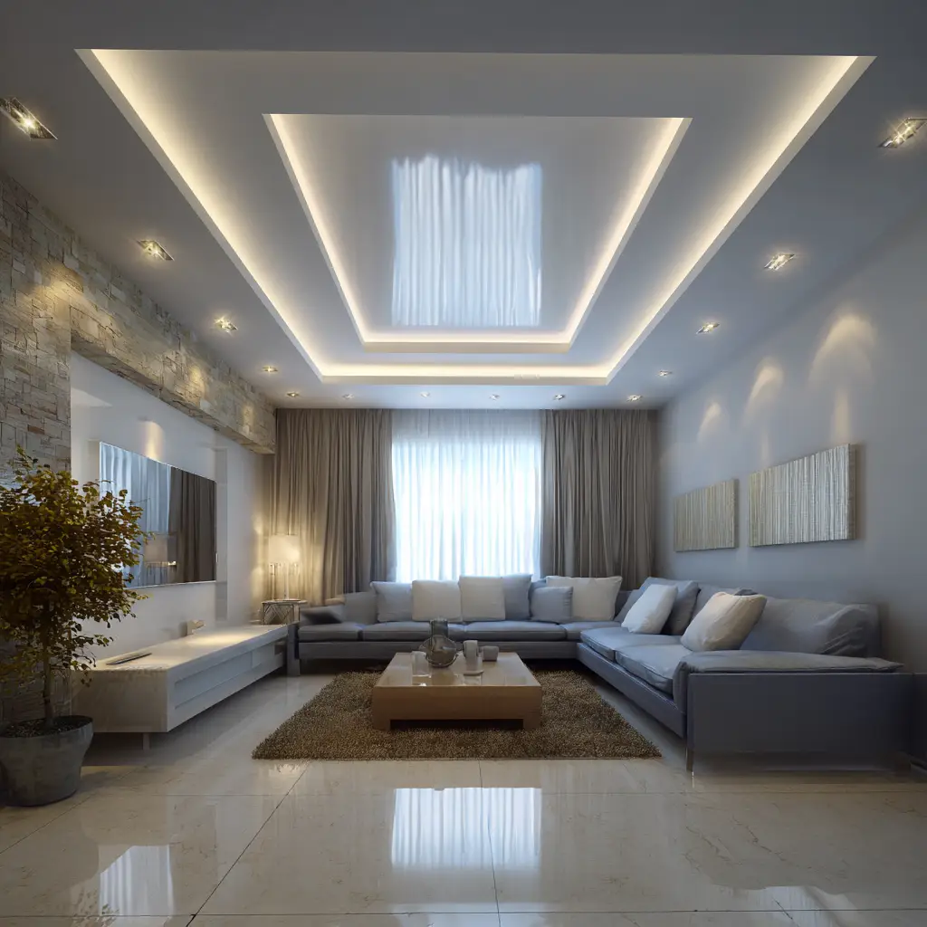 Minimalist Ceiling with Spotlights