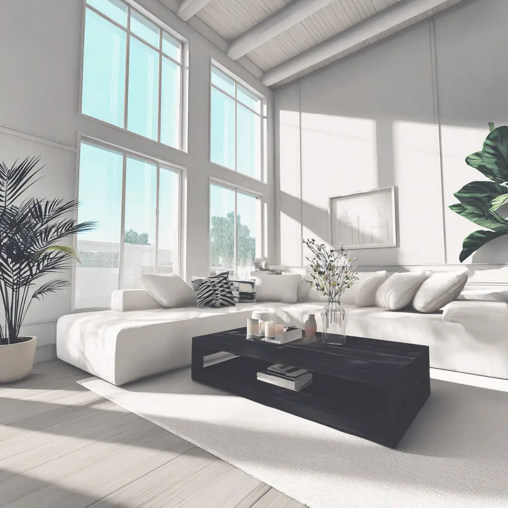Minimalist White Living Room