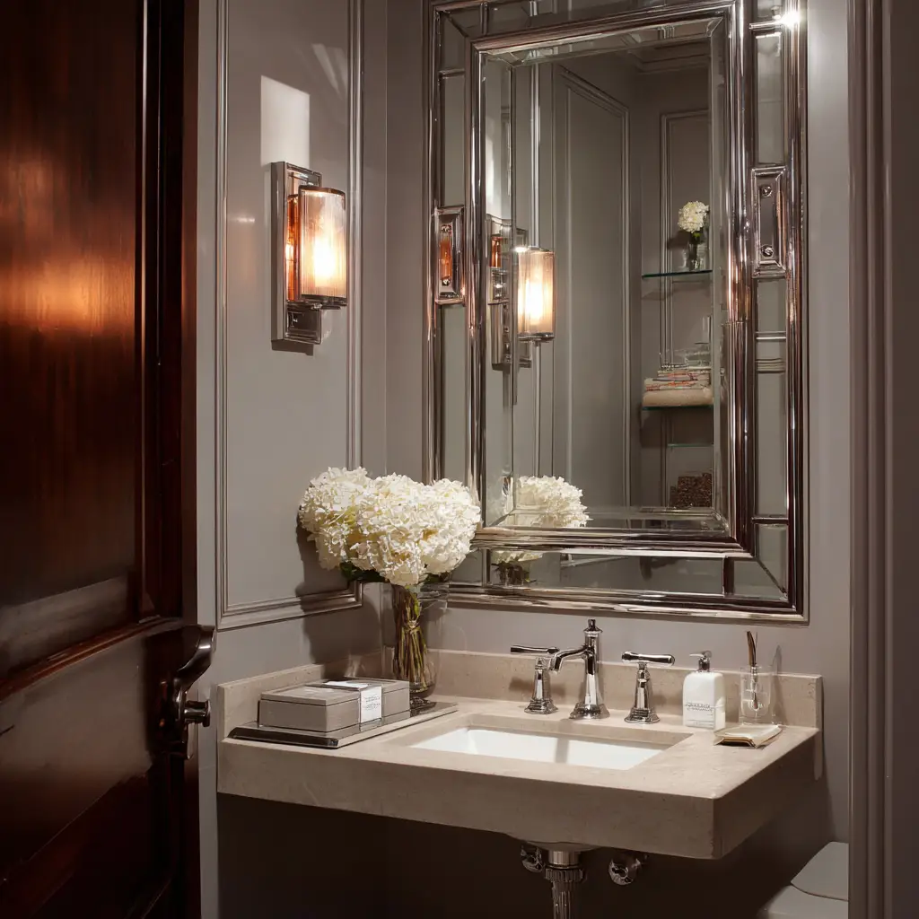 Mirror with Built-In Shelf
