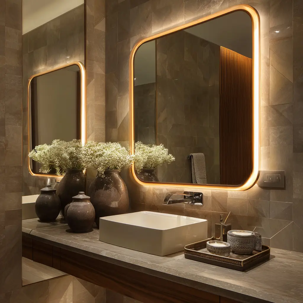 Mirror with Integrated Lighting