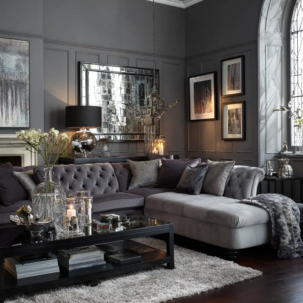 Mix Grey with Glass and Mirrors