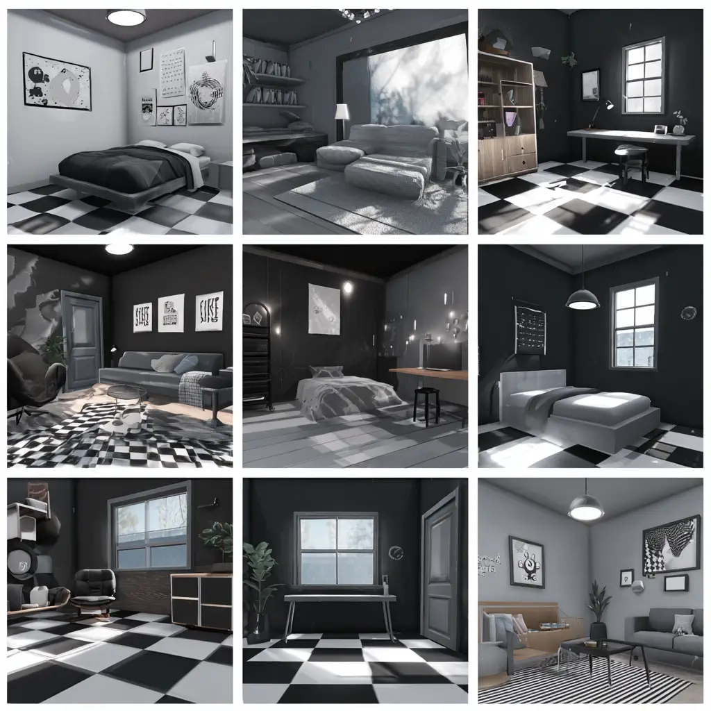 Monochrome Minimalist Room