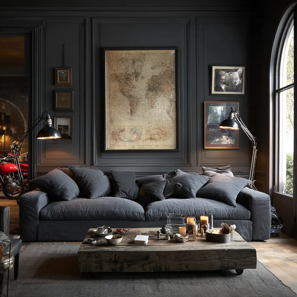 Moody Charcoal Walls