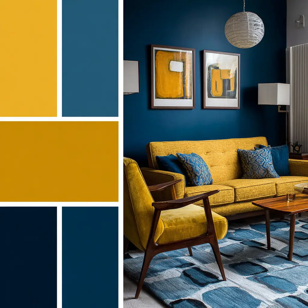 Navy Blue and Mustard Yellow