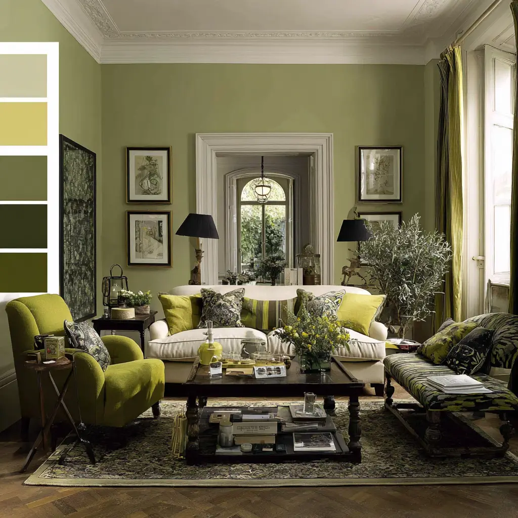 Olive Green and Cream