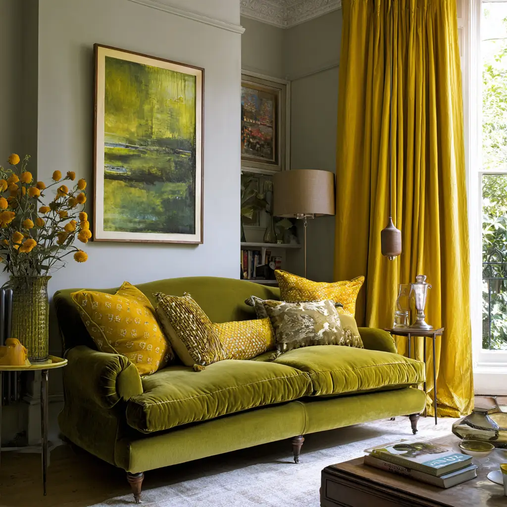 Olive Green and Mustard Yellow