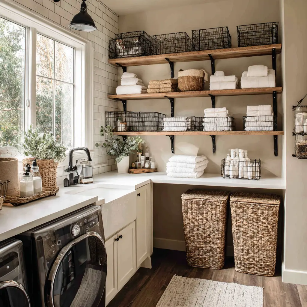Open Shelving with Baskets