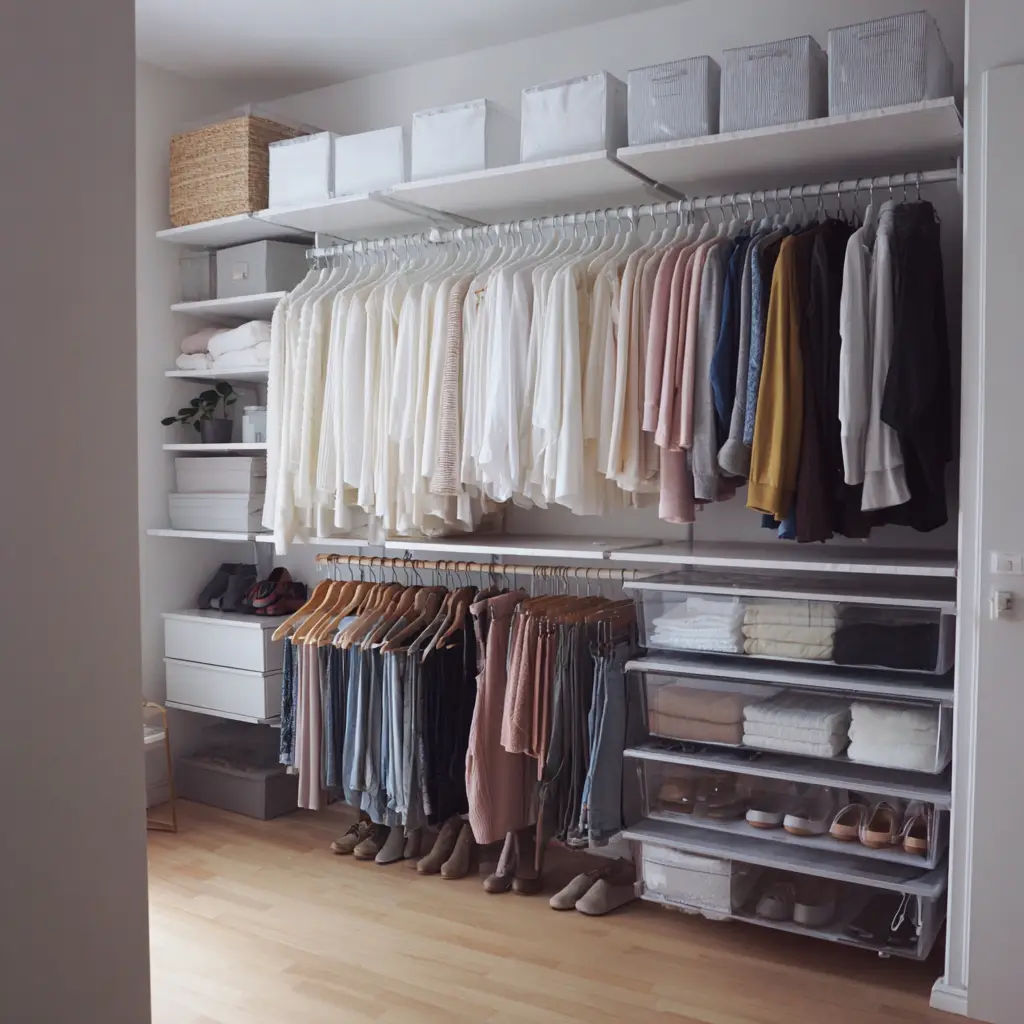 Organized Open Closet