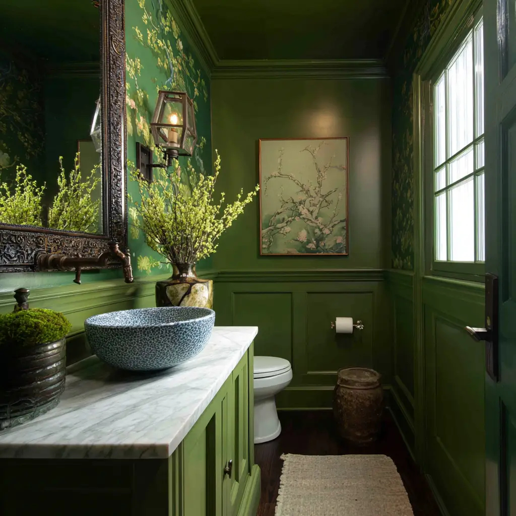Painted Green Ceiling