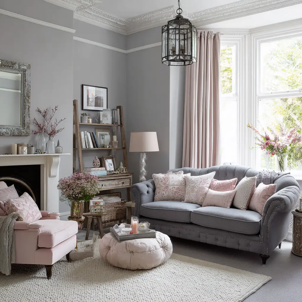  Pale Grey and Dusty Pink