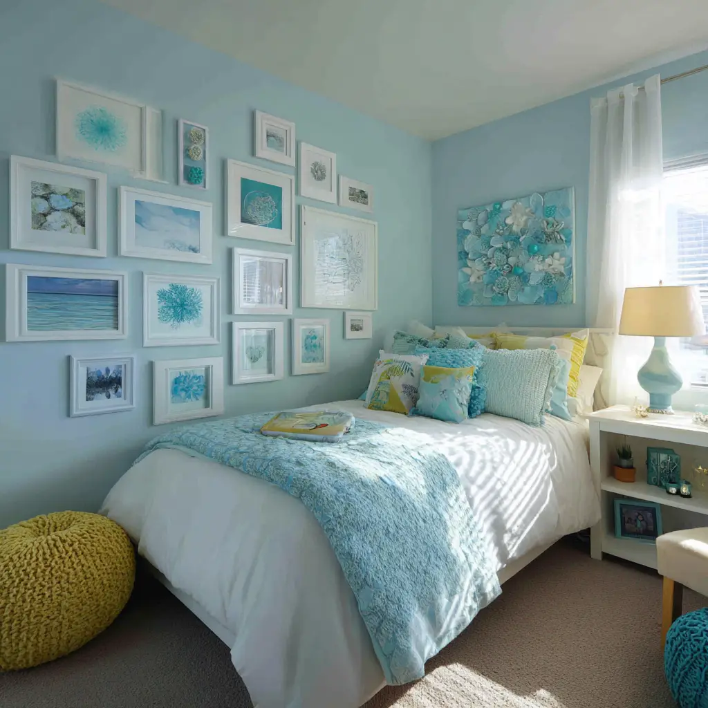 Pastel Blue Gallery Wall