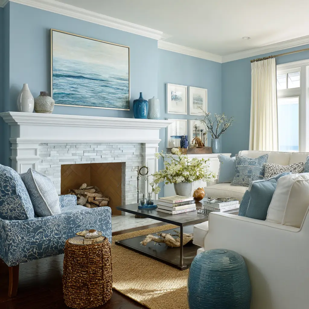 Powder Blue and Crisp White