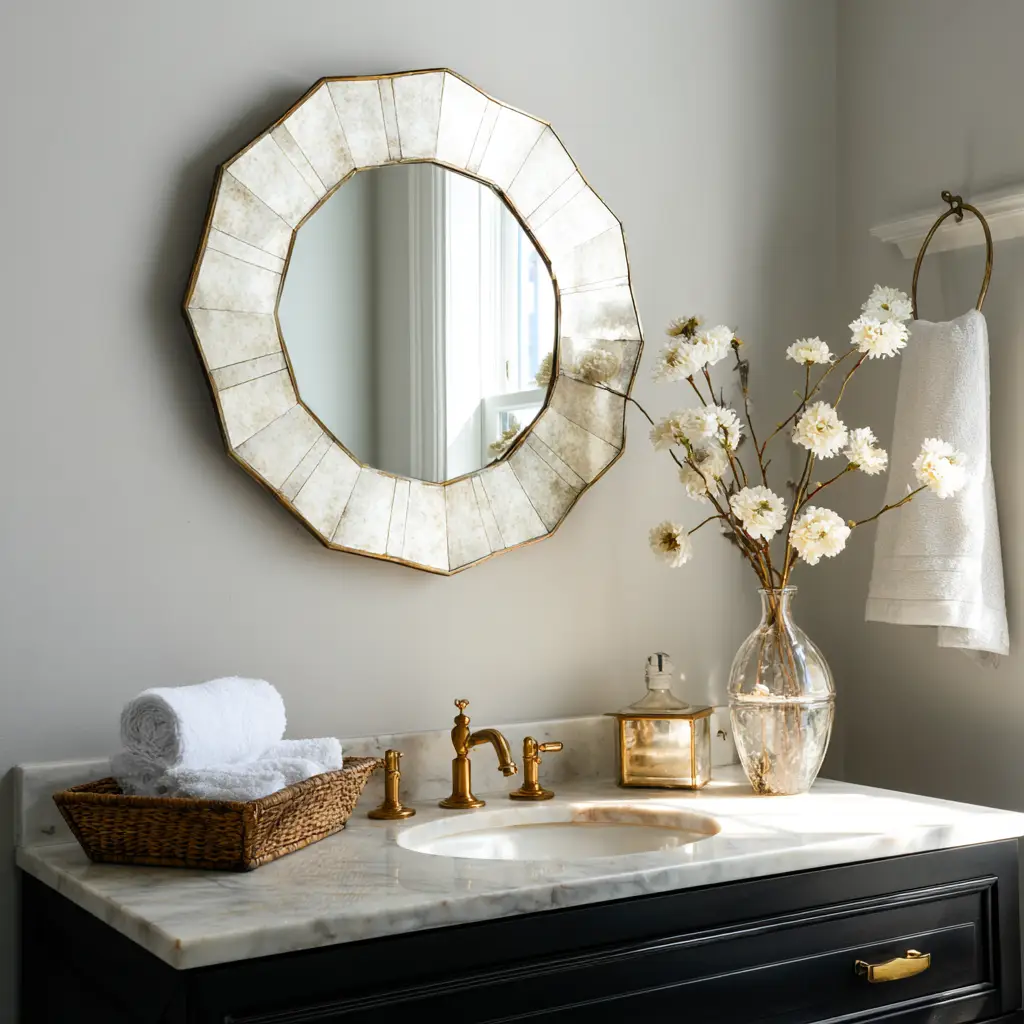 Round Framed Mirror