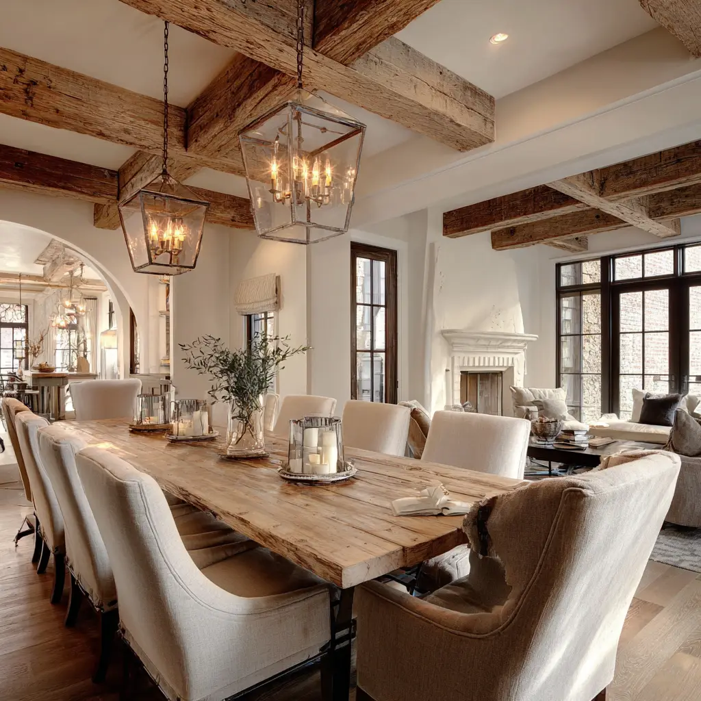 Rustic Wood Beam Chandeliers