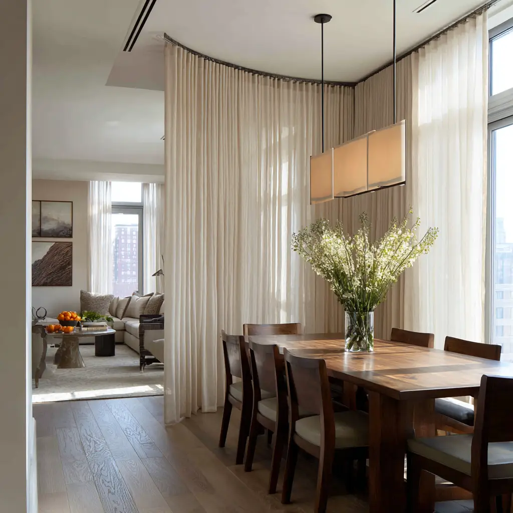 Separate a Dining Area with Neutral Panels