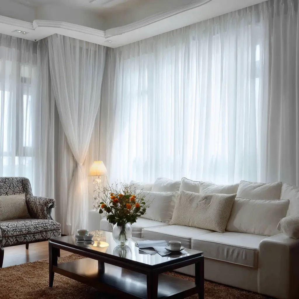 Sheer White Curtains