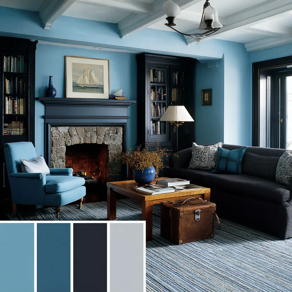 Sky Blue and Charcoal