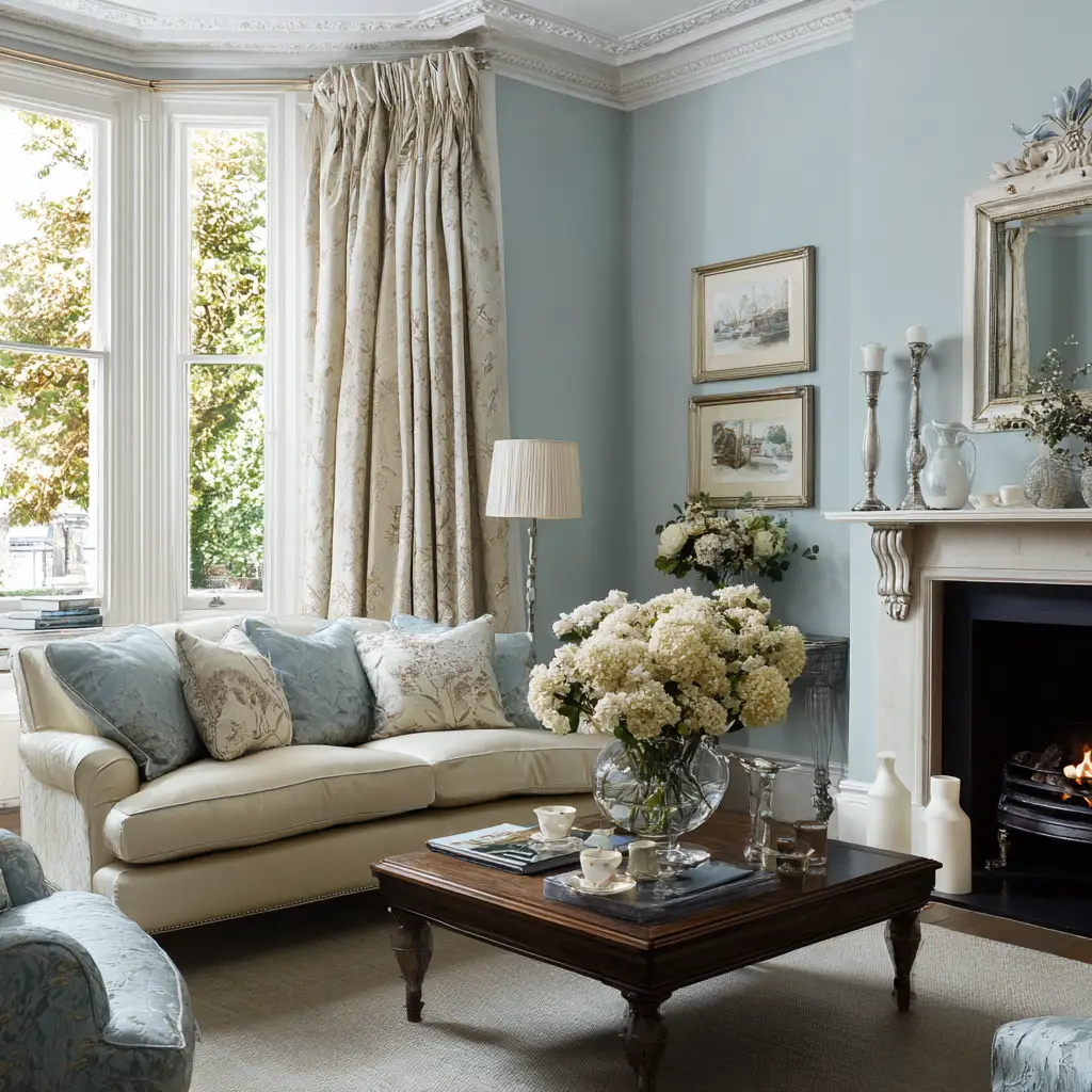 Sky Blue and Ivory