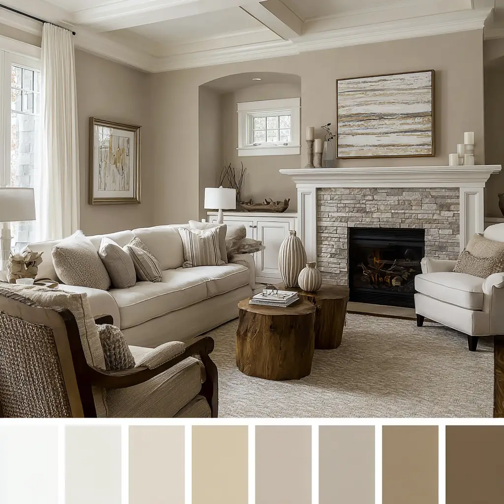 Soft Beige and Warm White
