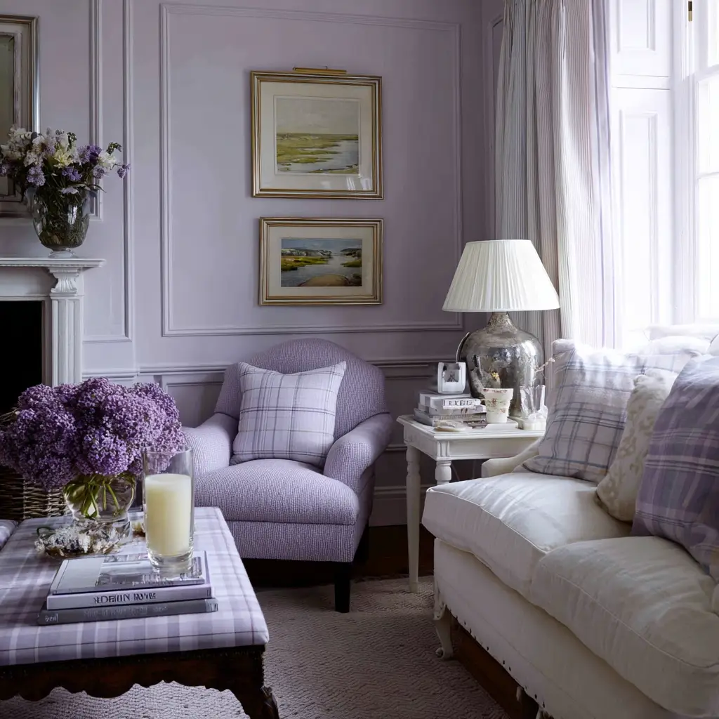 Soft Lavender and White