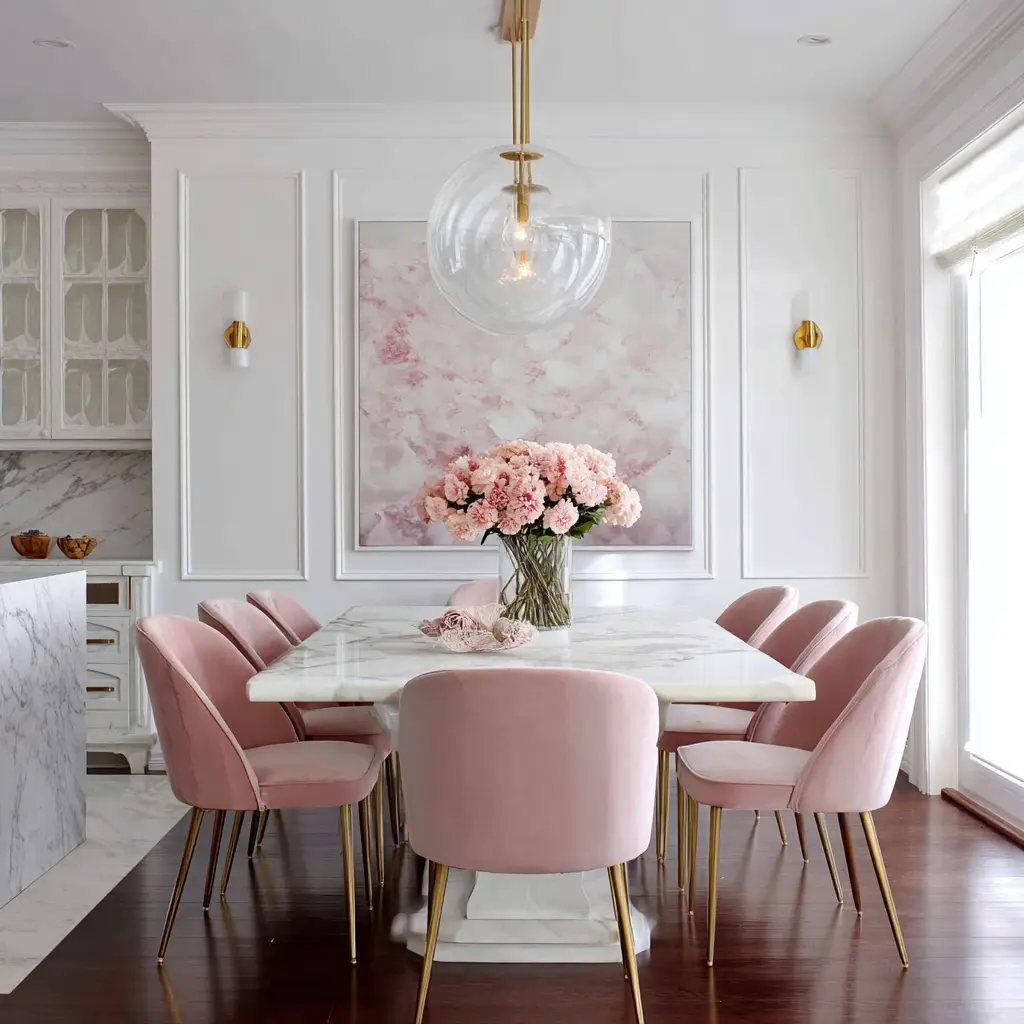 Soft Pink and White