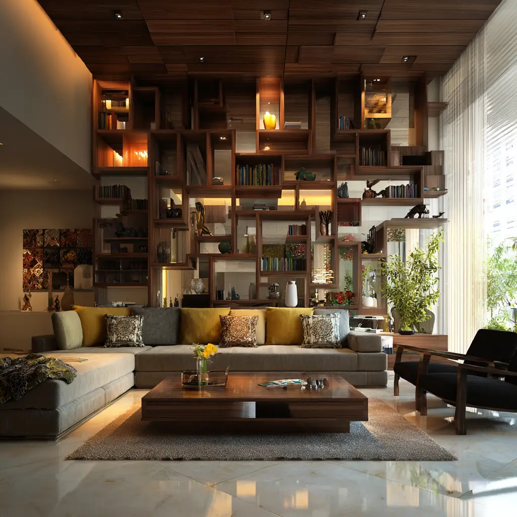 Spotlit Display Shelves