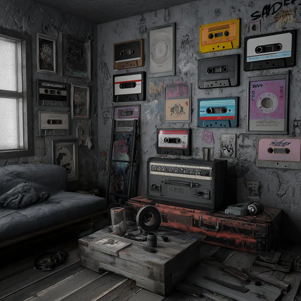Stacks of Records or Cassettes