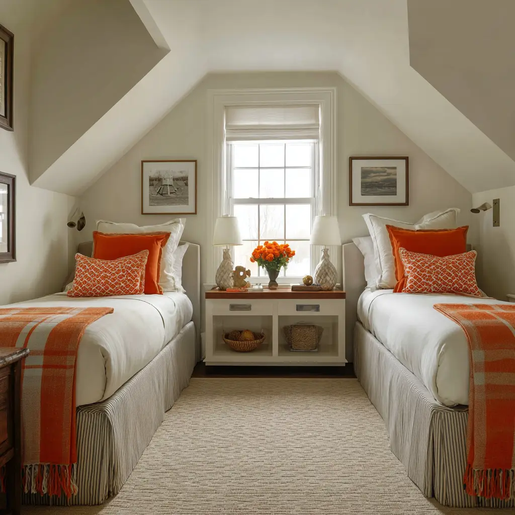 Symmetrical Twin Beds Layout