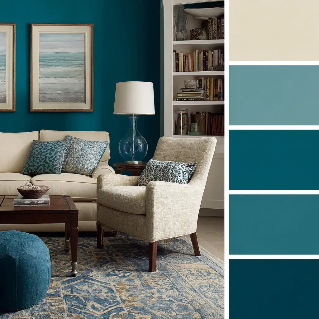 Teal and Cream