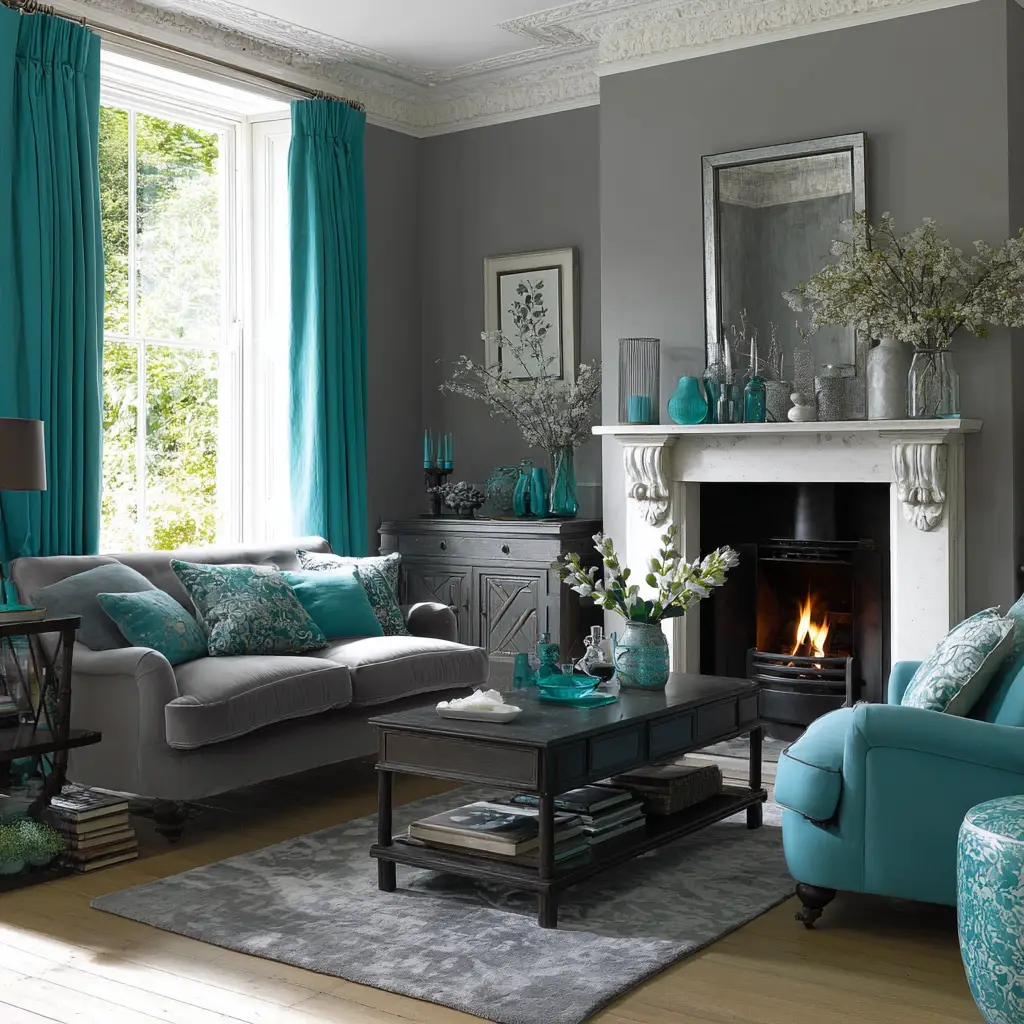 Teal and Soft Grey