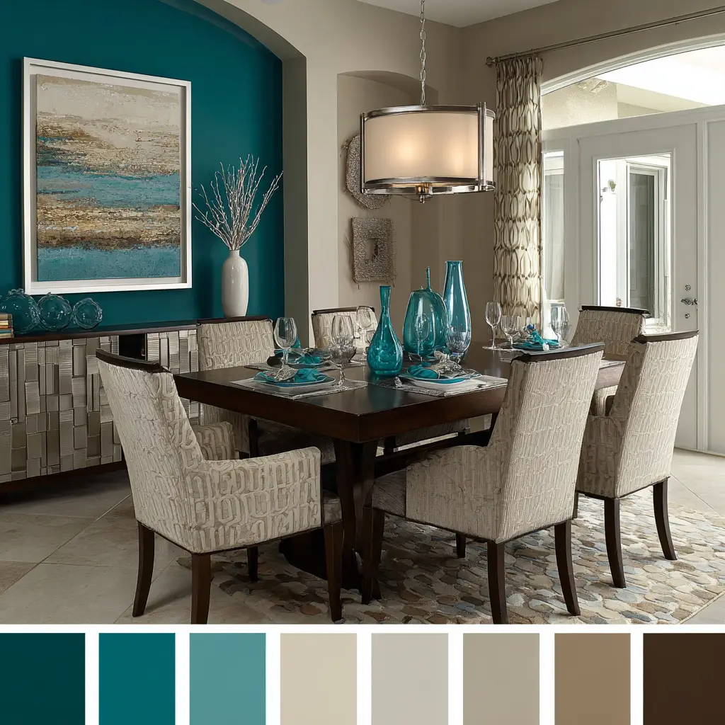 Teal and Tan