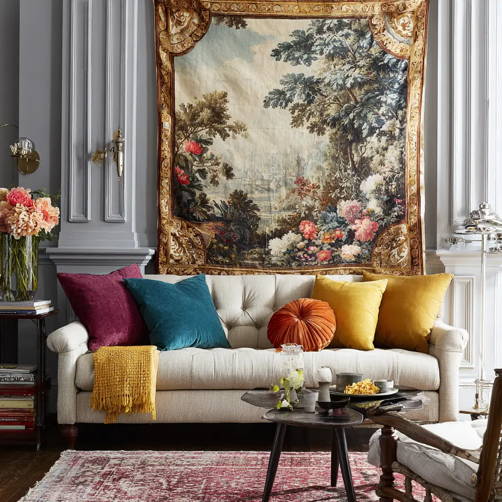 Try a Tapestry or Fabric Panel