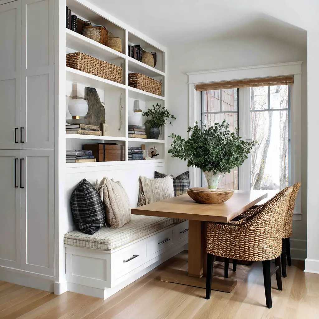 Use Built-In Cabinets or Storage Benches