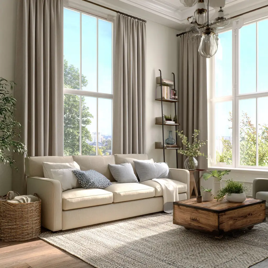 Use Farmhouse-Style Curtains