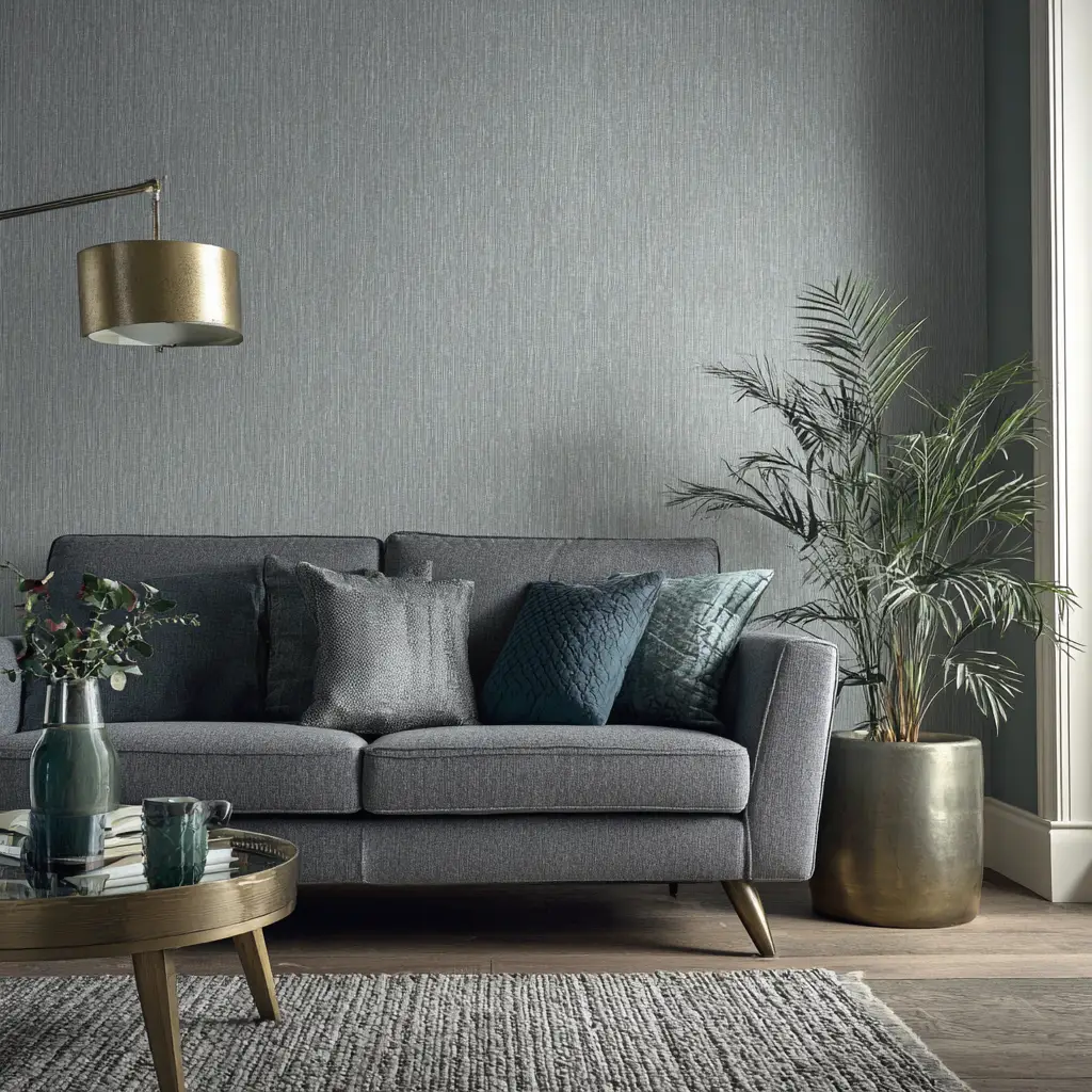 Use Grey Textured Wallpaper