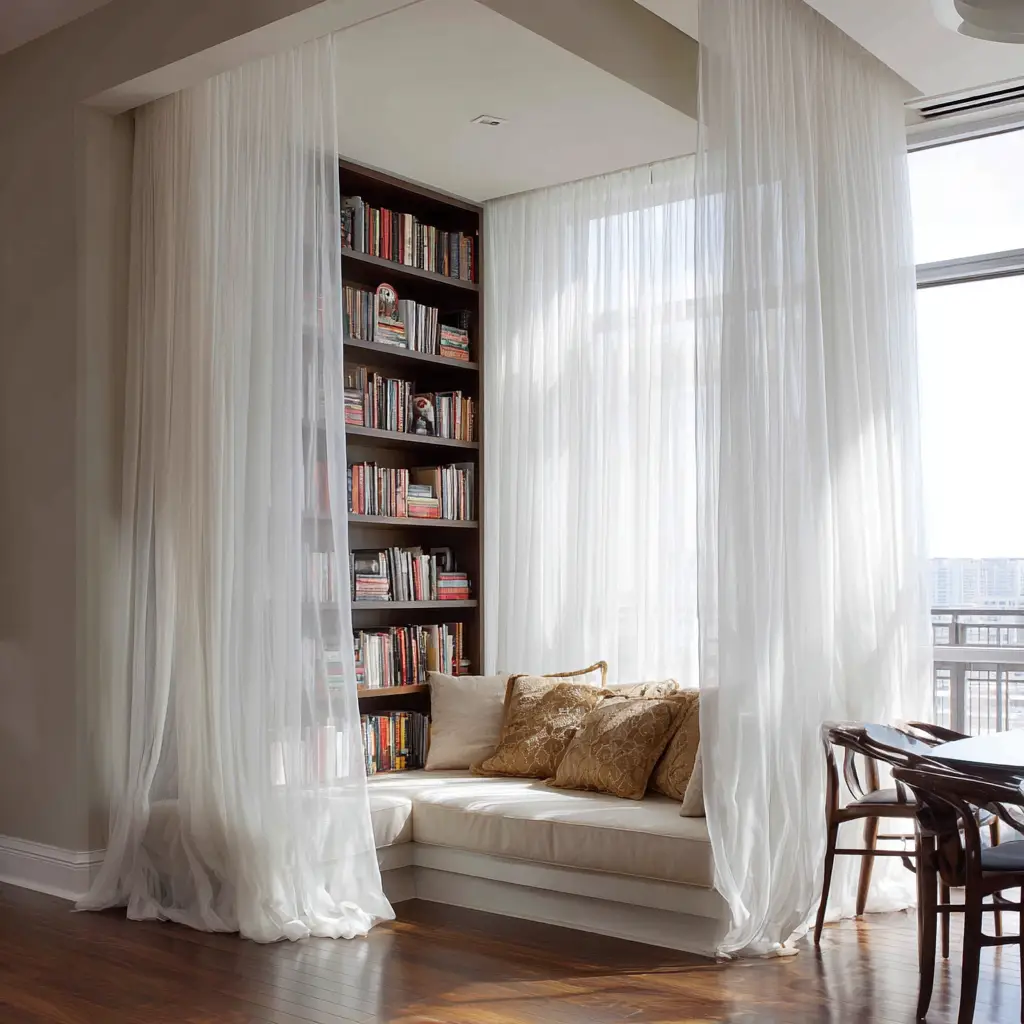 Use Sheer Curtains Around a Reading Nook
