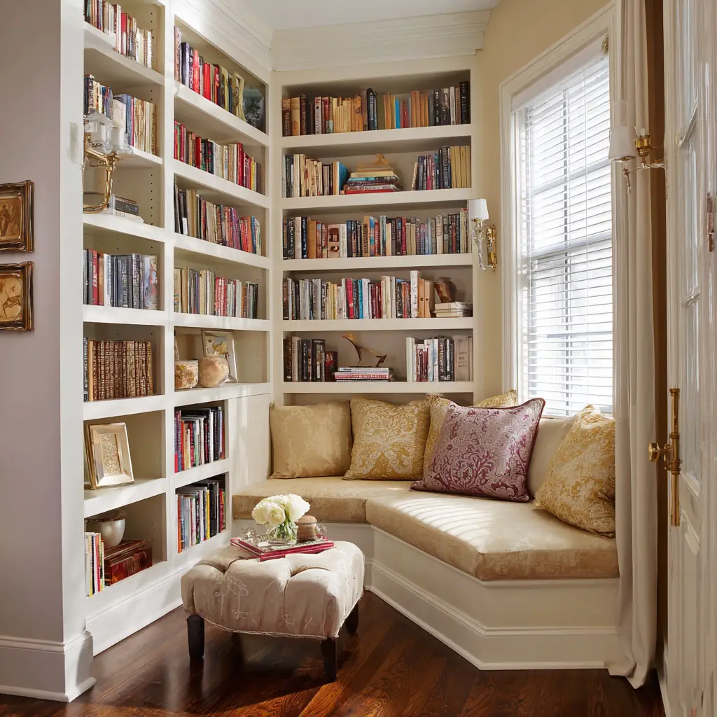 Use a Corner Bookshelf