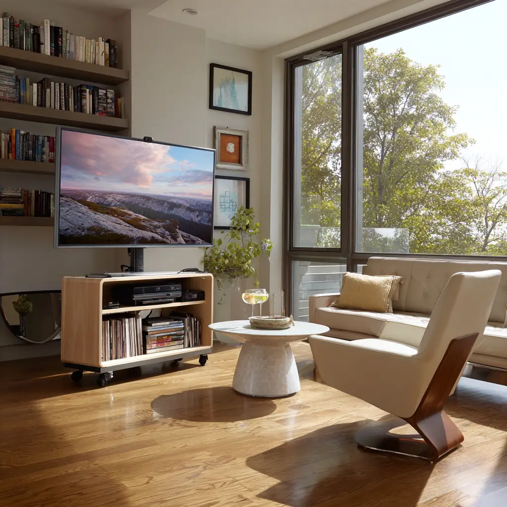 Use a Rolling TV Stand for Flexibility