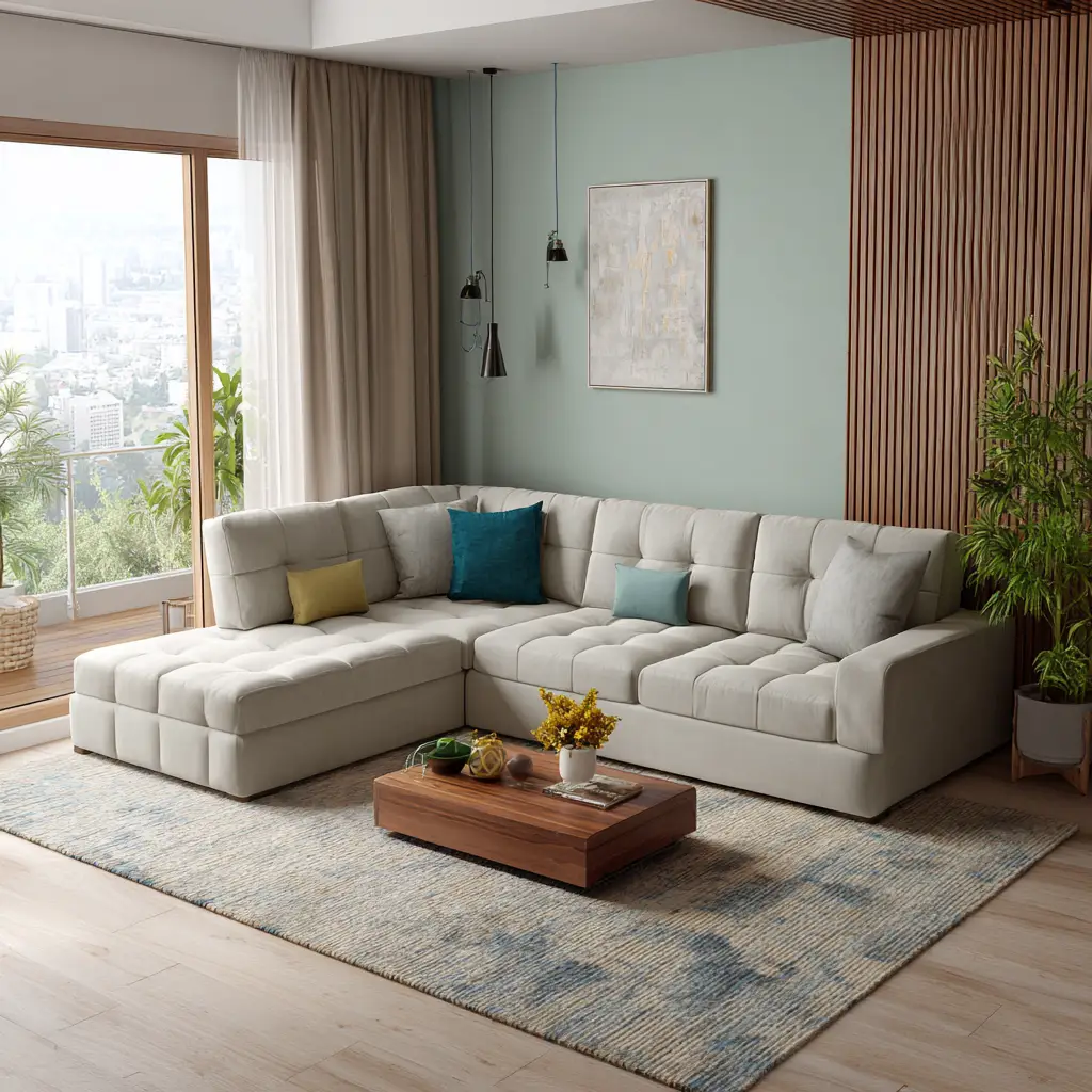 Use an L-Shaped Sofa to Define Zones