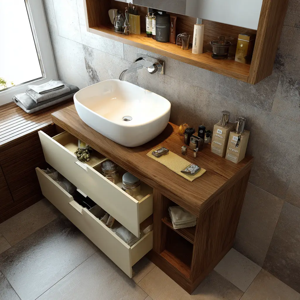 Wash Basin with Cabinet Storage