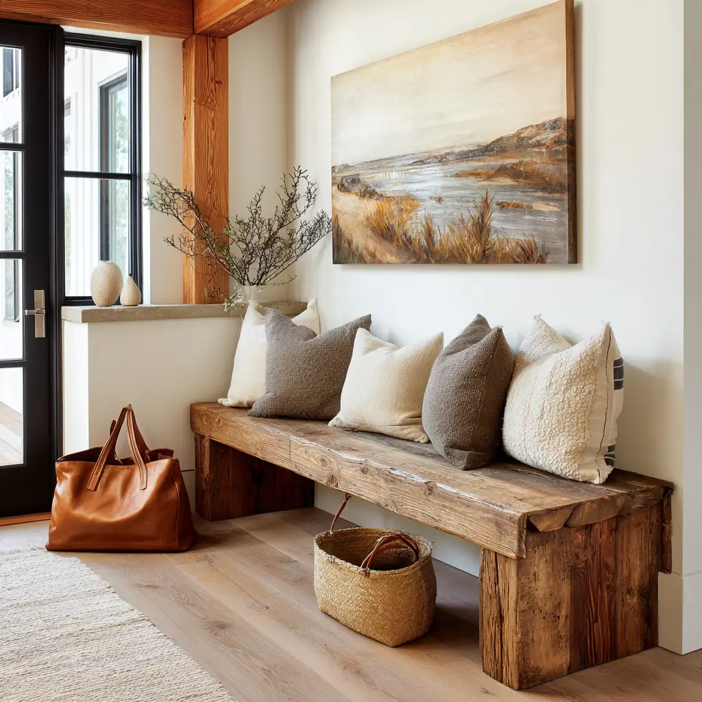Wood-Clad Entryway Bench