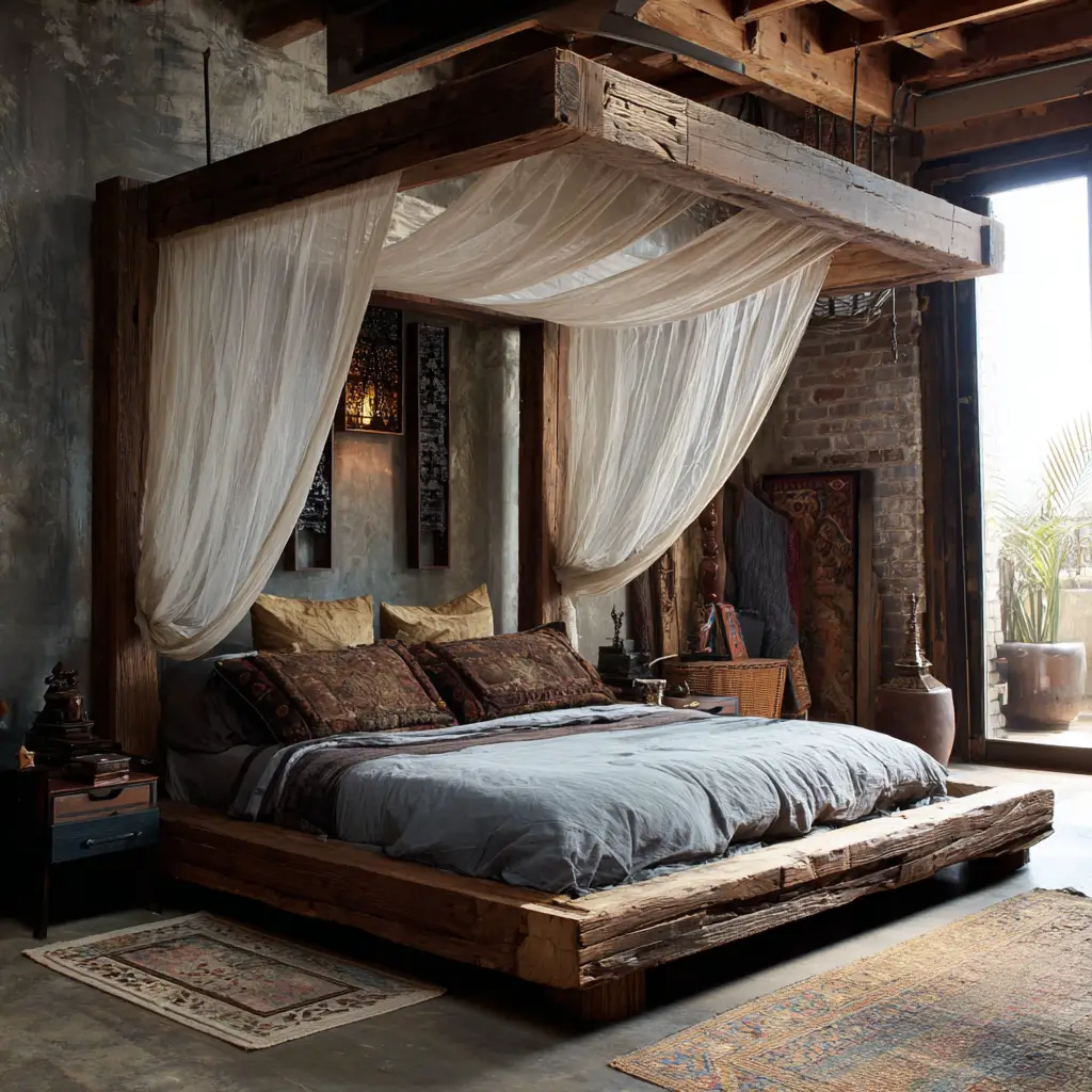 Wood-Framed Bed Canopy
