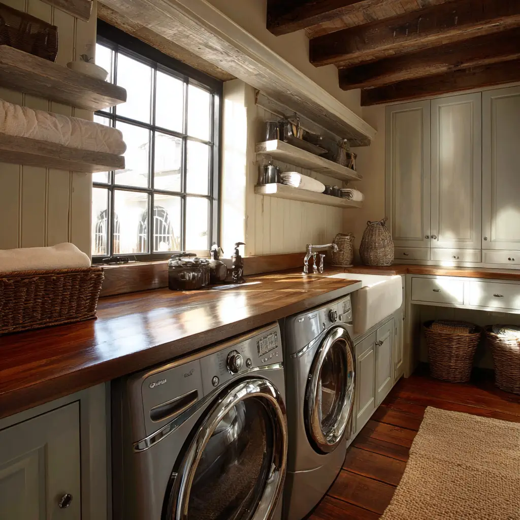 Wooden Countertops Above Machines
