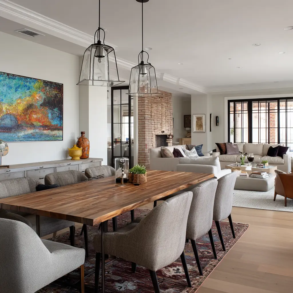 Add a Statement Light Fixture Over the Dining Table