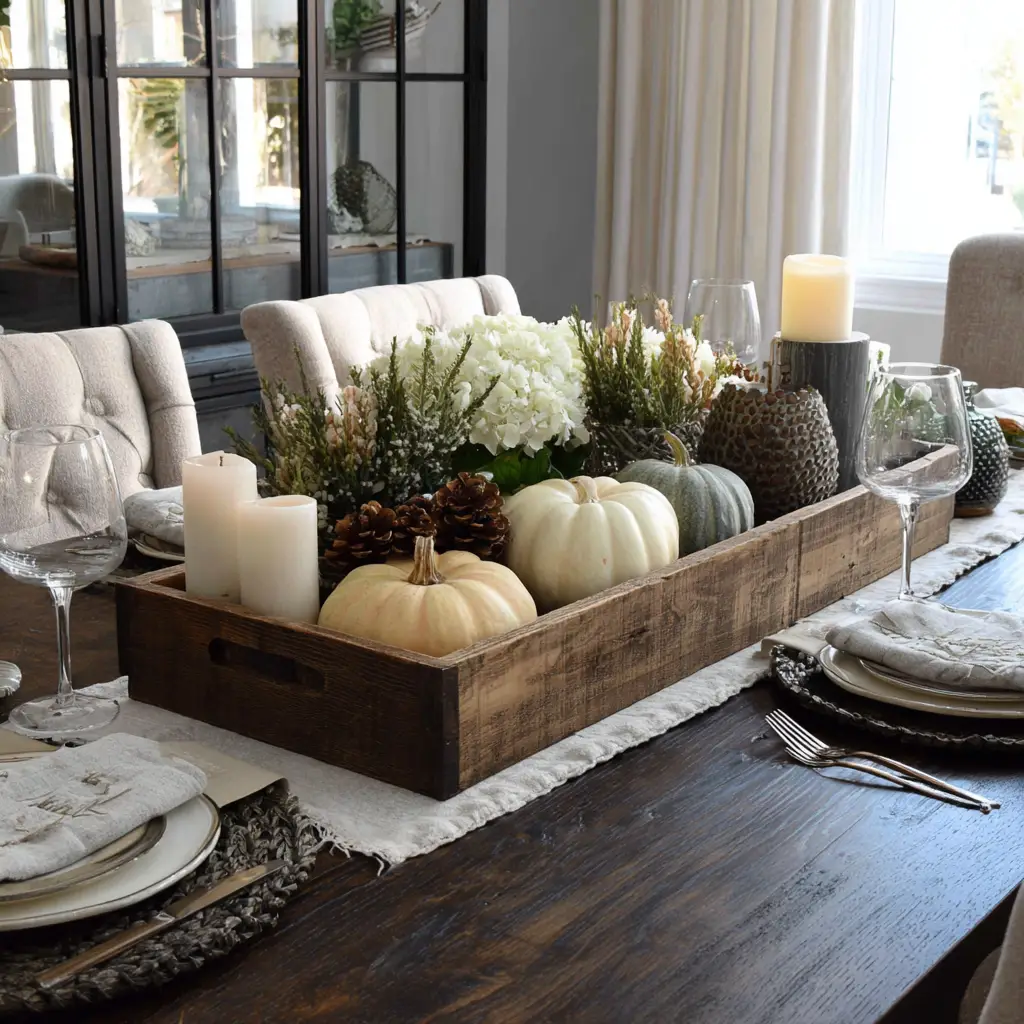Add a Wooden Centerpiece Tray