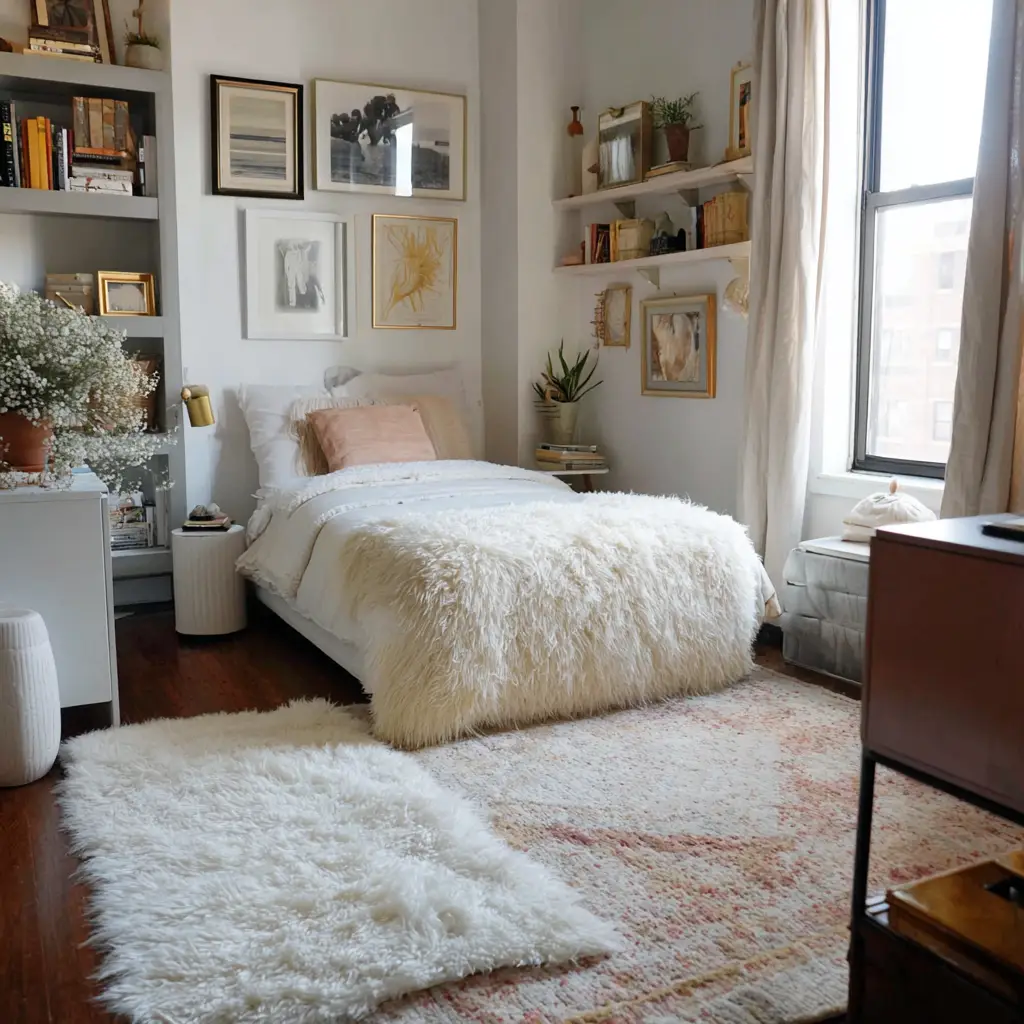 Add layered rugs