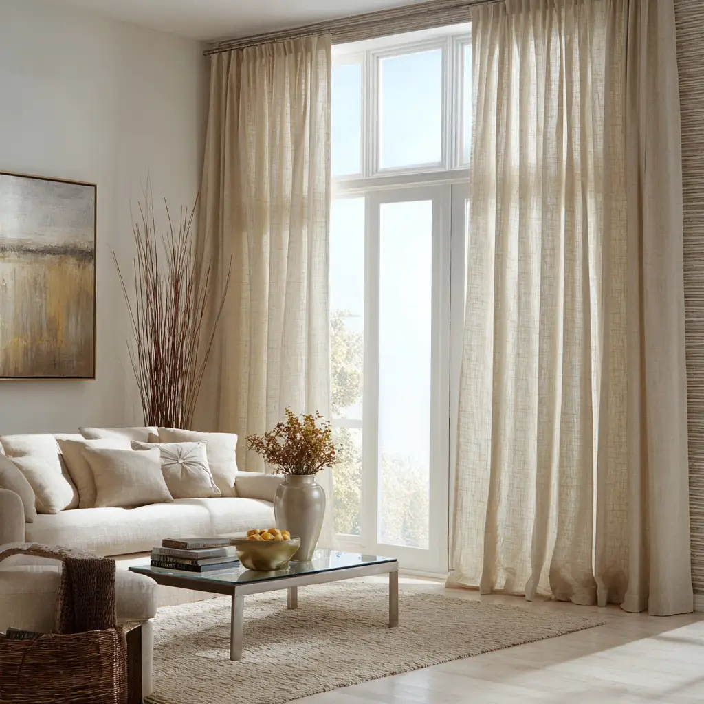 Beige Linen Curtains